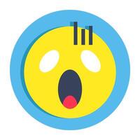 A creative design icon of astonished face vector