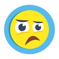A trendy design of sad emoji vector