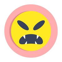 Angry emoji icon, editable vector