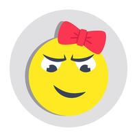 Modern design icon of bow emoji vector