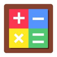 Conceptual flat design icon of math sign vector