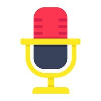 Icon of microphone in flat design vector