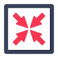 Editable design icon of inward arrows vector