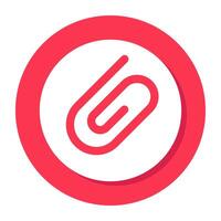 Editable flat design of paperclip vector