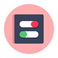 A colored design icon of toggle buttons vector