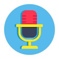Icon of microphone in flat design vector