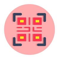 A flat design icon of barcode vector