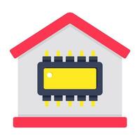 A beautiful design icon of cpu house vector