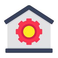 A flat design icon of home setting vector