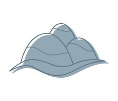 Hand drawn three mountains color. Clip art for your projects. vector
