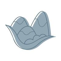 Hand drawn three mountains color. Clip art for your projects. vector