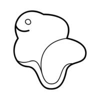 Sandbox mold in the shape of a fish in black outline. Clip art for your projects. vector
