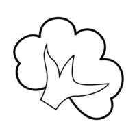 Doodle bush in black outline. Clip art for your projects. vector