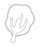 One tree in black outline. Clip art for your projects. vector