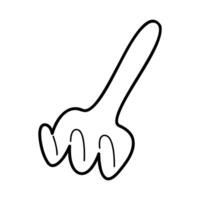 Baby rake for sandbox in black outline. Clip art for your projects. vector