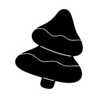 One conifer in black and white colors. Clip art for your projects. vector