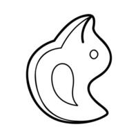 Sandbox mold in the shape of a duck in black outline. Clip art for your projects. vector
