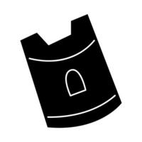 Sandbox mold in the shape of a castle in black and white colors. Clip art for your projects. vector