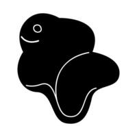 Sandbox mold in the shape of a fish in black and white colors. Clip art for your projects. vector