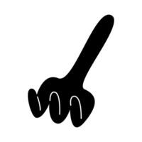 Baby rake for sandbox in black and white colors. Clip art for your projects. vector