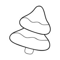 One conifer in black outline. Clip art for your projects. vector