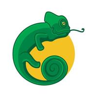 A chameleon with a funny face vector