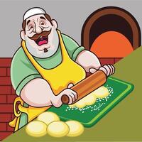 Pita bread dough maker vector