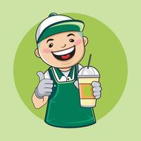 Drink sellers who are always happy vector