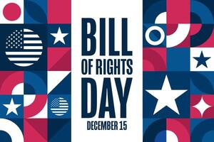 Bill of Rights Day. December 15. Holiday concept. Template for background, banner, card, poster with text. vector