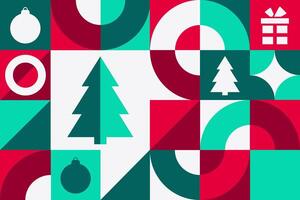 Merry Christmas and Happy New Year. Seamless geometric pattern. Template for background, banner, card, poster. vector