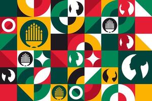 Kwanzaa. Seamless geometric pattern. Template for background, banner, card, poster. vector