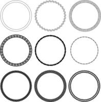 doodle circle frame vector