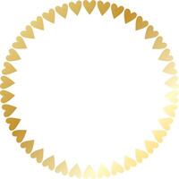 gold heart decoration circle frame vector