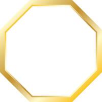 octagon golden frame vector