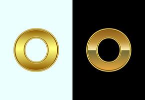 Initial alphabet O in gold color style. Graphic alphabet symbol for corporate business identity vector
