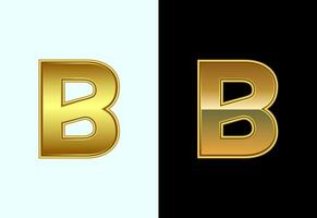 Initial alphabet B in gold color style. Graphic alphabet symbol for corporate business identity vector