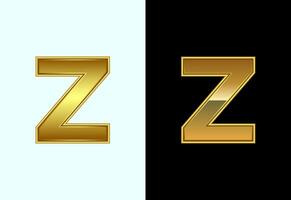 Initial alphabet Z in gold color style. Graphic alphabet symbol for corporate business identity vector