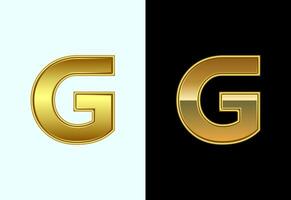 Initial alphabet G in gold color style. Graphic alphabet symbol for corporate business identity vector