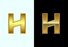 Initial alphabet H in gold color style. Graphic alphabet symbol for corporate business identity vector