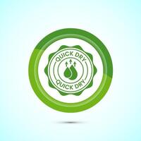 Quick dry icon design illustration. Fast dry cleaning service sign. Green Color Button Design vector