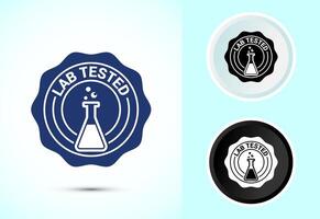 Lab tested icon. Laboratory testing product quality certificate symbol, Clinically certified vector