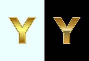 Initial alphabet Y in gold color style. Graphic alphabet symbol for corporate business identity vector