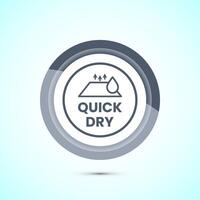 Quick dry icon design illustration. Fast dry cleaning service sign. Gray Color Button Design vector