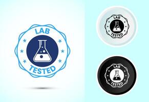 Lab tested icon. Laboratory testing product quality certificate symbol, Clinically certified vector