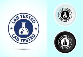 Lab tested icon. Laboratory testing product quality certificate symbol, Clinically certified vector