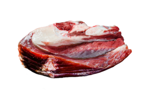 Raw beef with bone on black background. Top view png