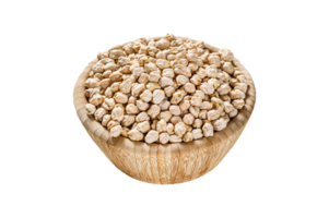 Raw Chickpeas in bowl. Nutritious food. Healthy and vegetarian food. Gray background. Top view. Space for text png