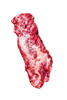 Raw top blade, Denver steak. Black background. Top view. png