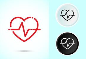 Heartbeat pulse icon design illustration, icon for web and mobile application vector