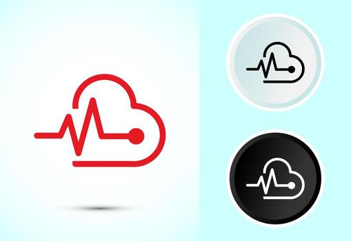 Heartbeat pulse icon design illustration, icon for web and mobile application vector